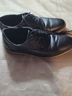 Tag Men's Black Leather Derby Shoes